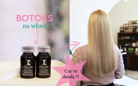 Dwie buteleczki serum do włosów i blond włosy.